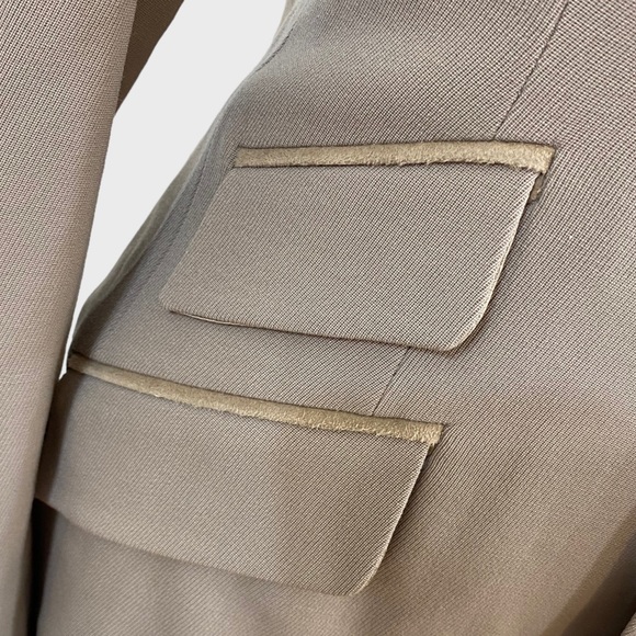 Ralph Lauren Black Label Taupe Wool Blazer Size 4 - Picture 3 of 9